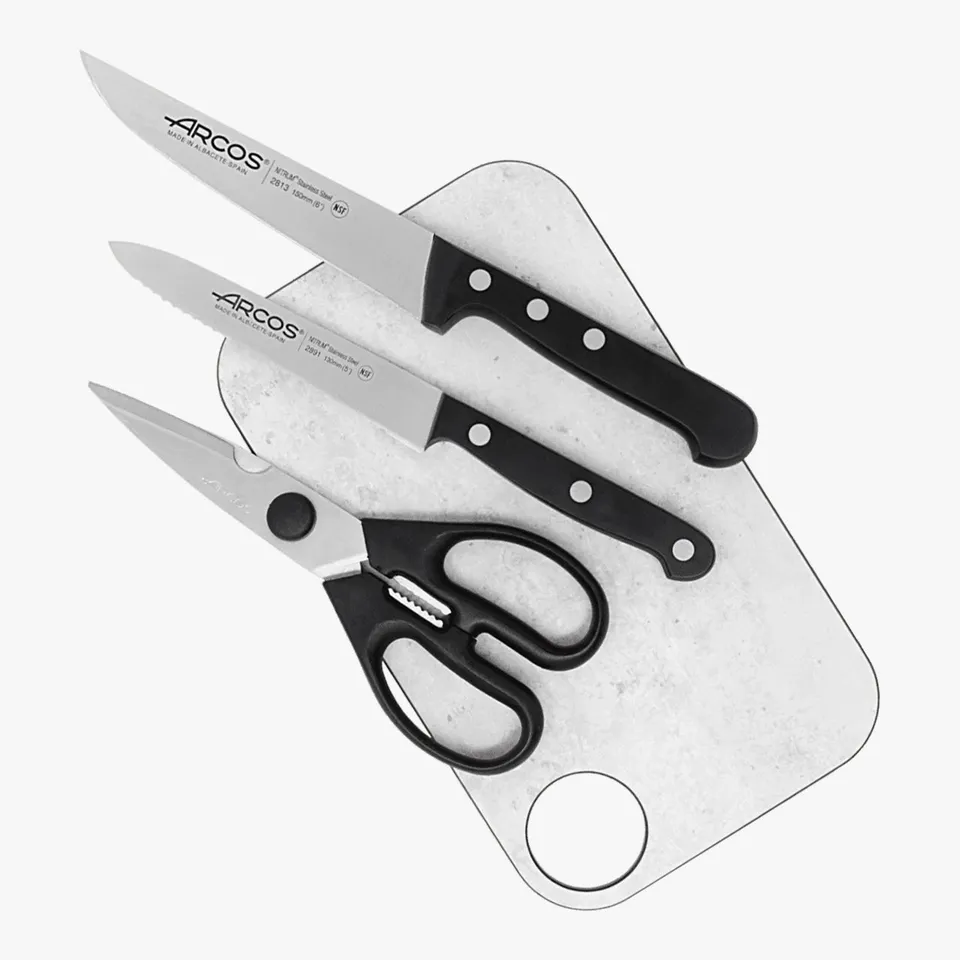arcos-set-cucina-serie-universal-2-pezzi-con-forbici-prochef-e-tagliere image 1