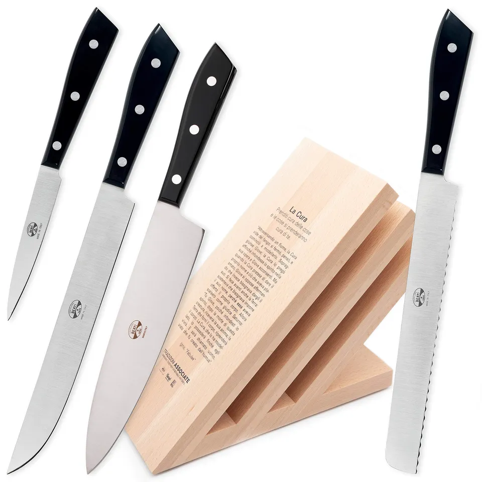 coltellerie-berti-1895-set-coltelli-da-cucina-professionali-4-pezzi-con-ceppo-is image 1