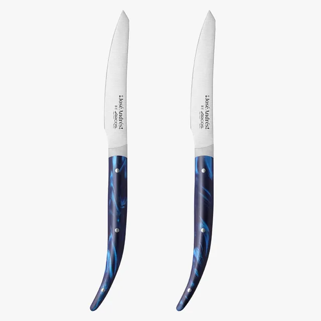 arcos-jos-andr-s-set-2-coltelli-da-tavola-blu-lame-in-acciaio-inox-per-carne-e-p image 1