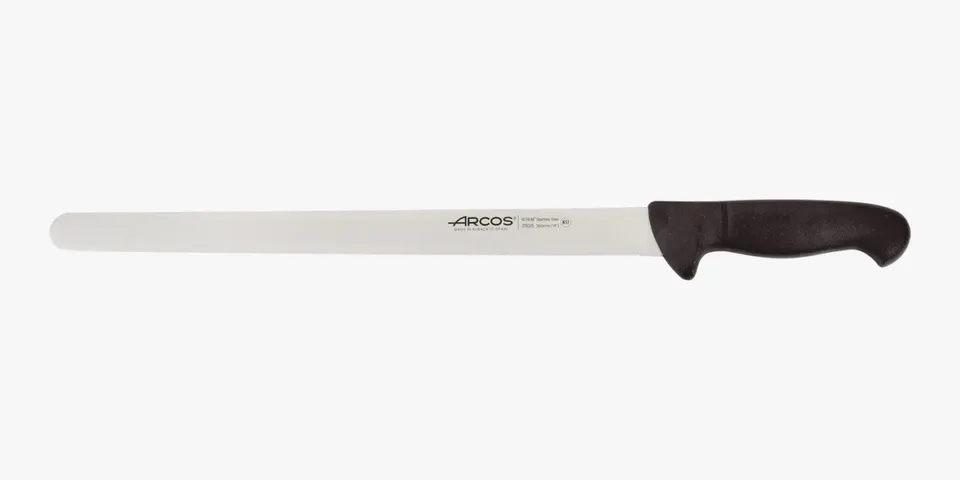 arcos-coltello-affetta-salumi-serie-2900-nero-350-mm-lama-flessibile-per-prosciu image 1