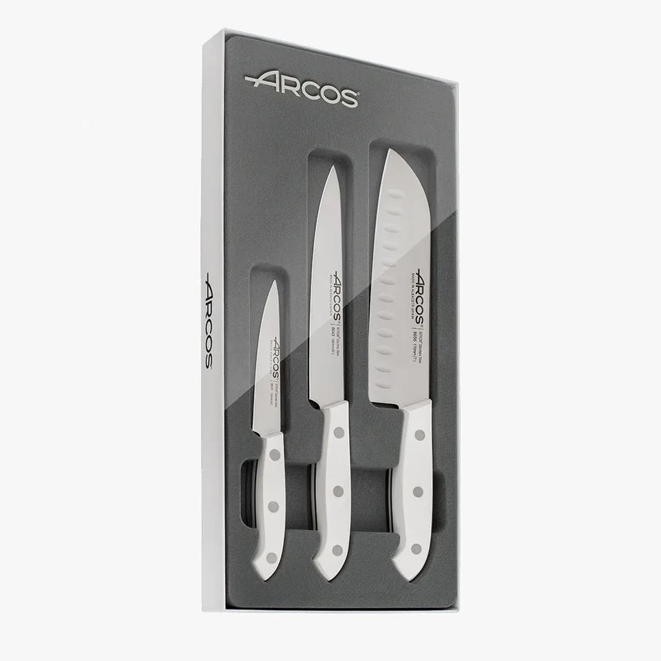 arcos-gourmet-design-set-3-coltelli-da-cucina-mondatore-100-mm-cucina-160-mm-san image 1