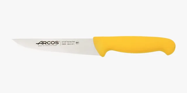 arcos-serie-2900-coltello-da-cuoco-con-manico-giallo-haccp-150-mm-in-acciaio-ino image 1