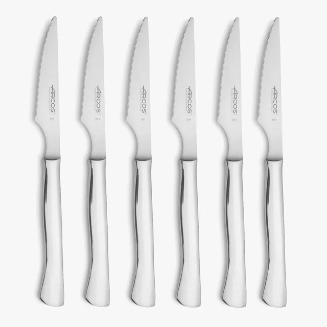 arcos-monoblock-set-6-coltelli-chuleteros-per-bistecca-filo-perlato-acciaio-inos image 1