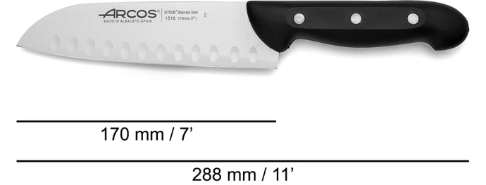 arcos-maitre-santoku-170-mm-coltello-santoku-in-acciaio-inox-con-alveoli-antinco image 4