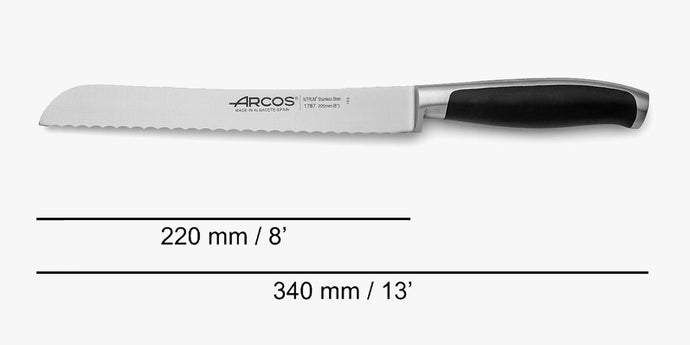 arcos-serie-kyoto-coltello-da-pane-220-mm-lama-seghettata-in-acciaio-inossidabil image 6