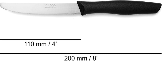 arcos-nova-coltello-da-tavola-110-mm-nero-con-lama-seghettata-punta-arrotondata image 4