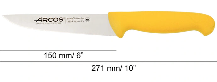 arcos-serie-2900-coltello-da-cuoco-con-manico-giallo-haccp-150-mm-in-acciaio-ino image 5