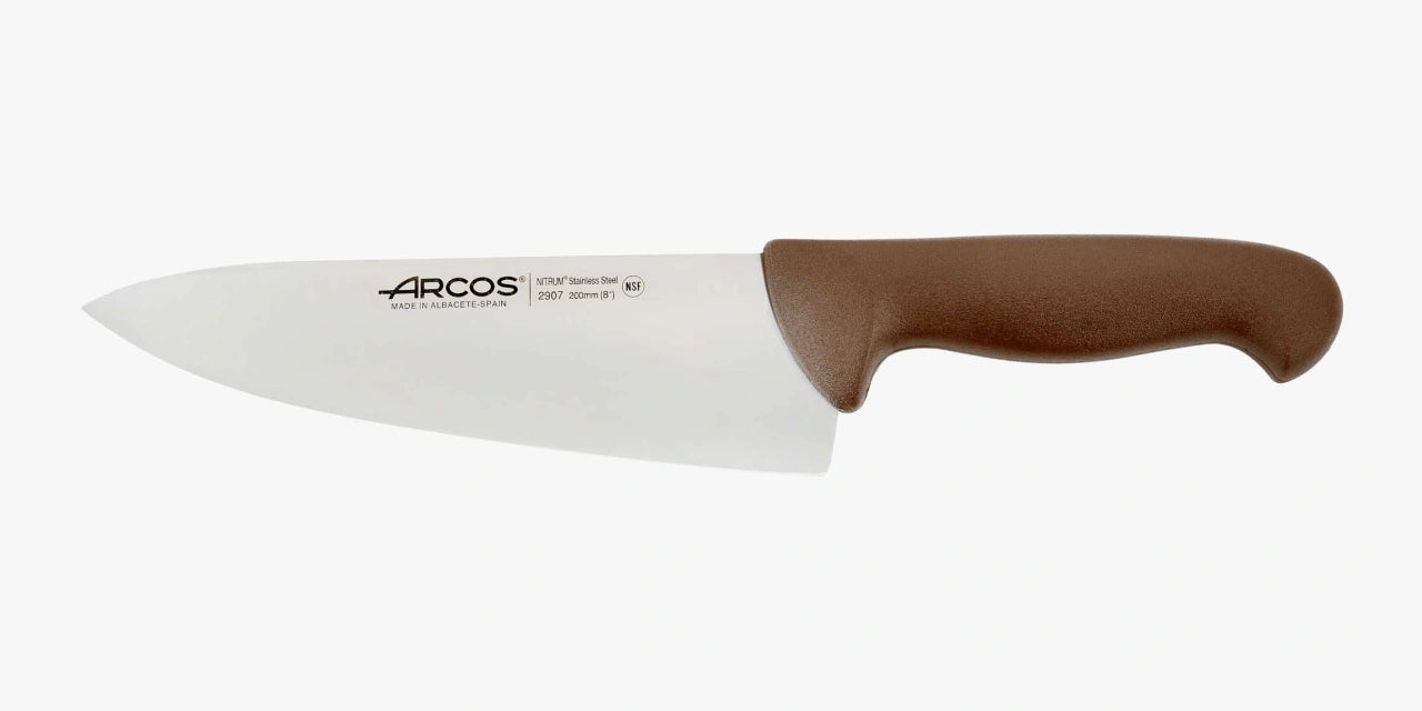 arcos-coltello-da-cuoco-marrone-serie-2900-200-mm-lama-larga-liscia-per-verdure image 1
