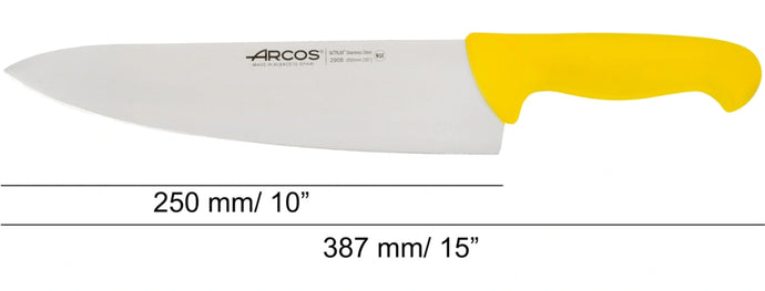 arcos-serie-2900-coltello-cuoco-giallo-250-mm image 5