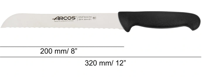 arcos-coltello-da-pane-serie-2900-nero-lama-seghettata-in-acciaio-inox-per-pane- image 5