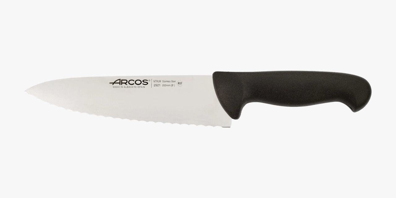 arcos-serie-2900-coltello-da-cuoco-a-lama-serrata-nero-200-mm image 1