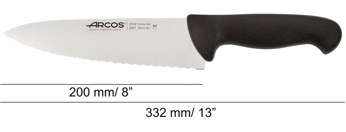 arcos-serie-2900-coltello-da-cuoco-a-lama-serrata-nero-200-mm image 5