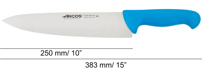 arcos-serie-2900-coltello-cuoco-250-mm-con-manico-blu-lama-nitrum image 2