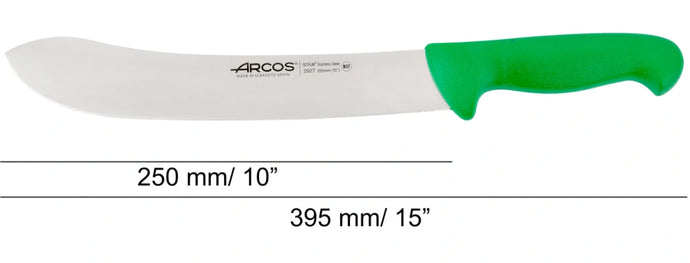 arcos-coltello-macellaio-serie-2900-colore-verde-250-mm-lama-nitrum image 2