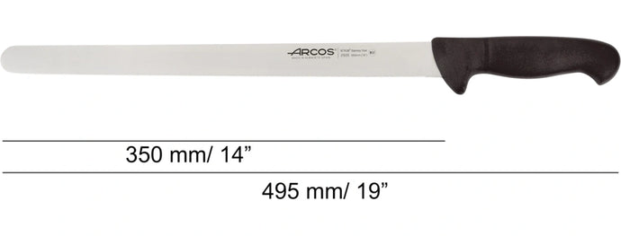 arcos-coltello-affetta-salumi-serie-2900-nero-350-mm-lama-flessibile-per-prosciu image 2