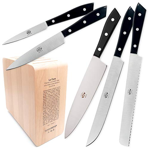 coltellerie-berti-1895-set-5-coltelli-da-cucina-professionali-con-ceppo-monobloc image 7