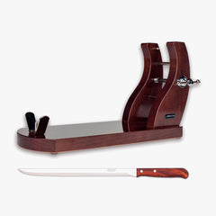 arcos-serie-latina-set-supporto-prosciutto-in-pino-laccato-coltello-affettaprosc image 2