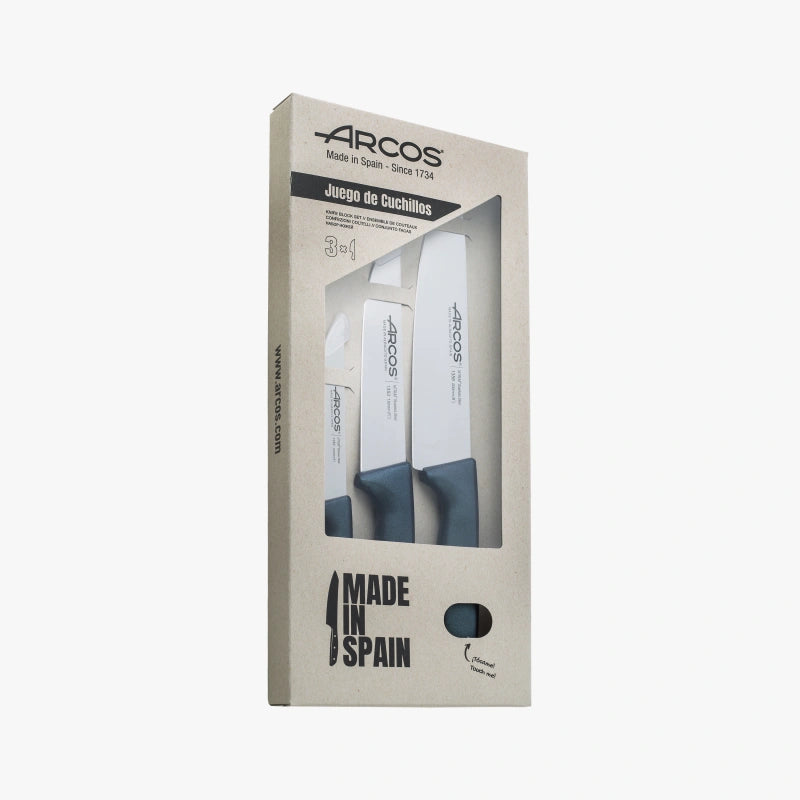 arcos-serie-niza-set-cucina-blu-metallizzato-3-pezzi-coltello-cuoco-200-mm-colte image 2
