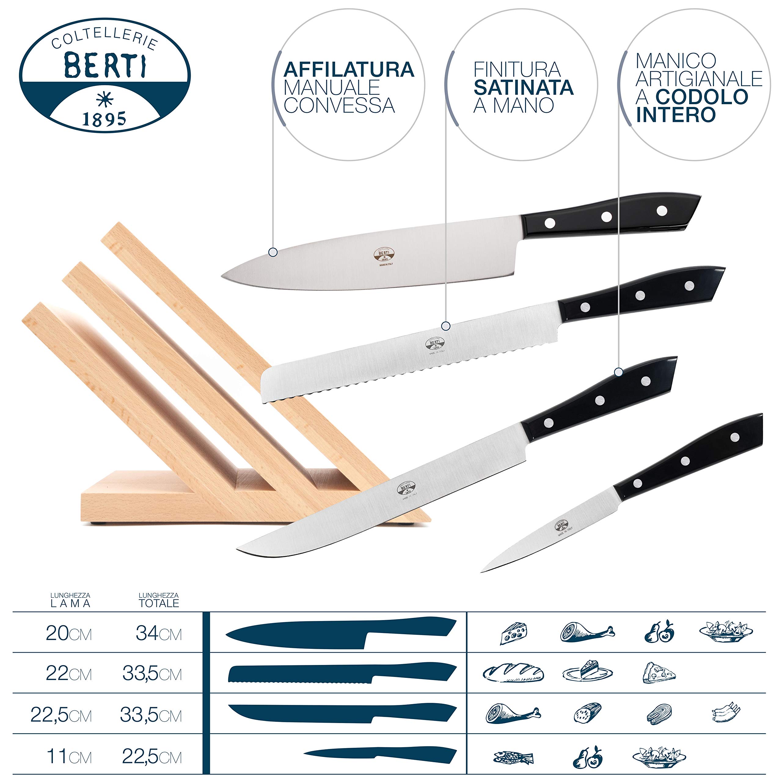 coltellerie-berti-1895-set-coltelli-da-cucina-professionali-4-pezzi-con-ceppo-is image 2