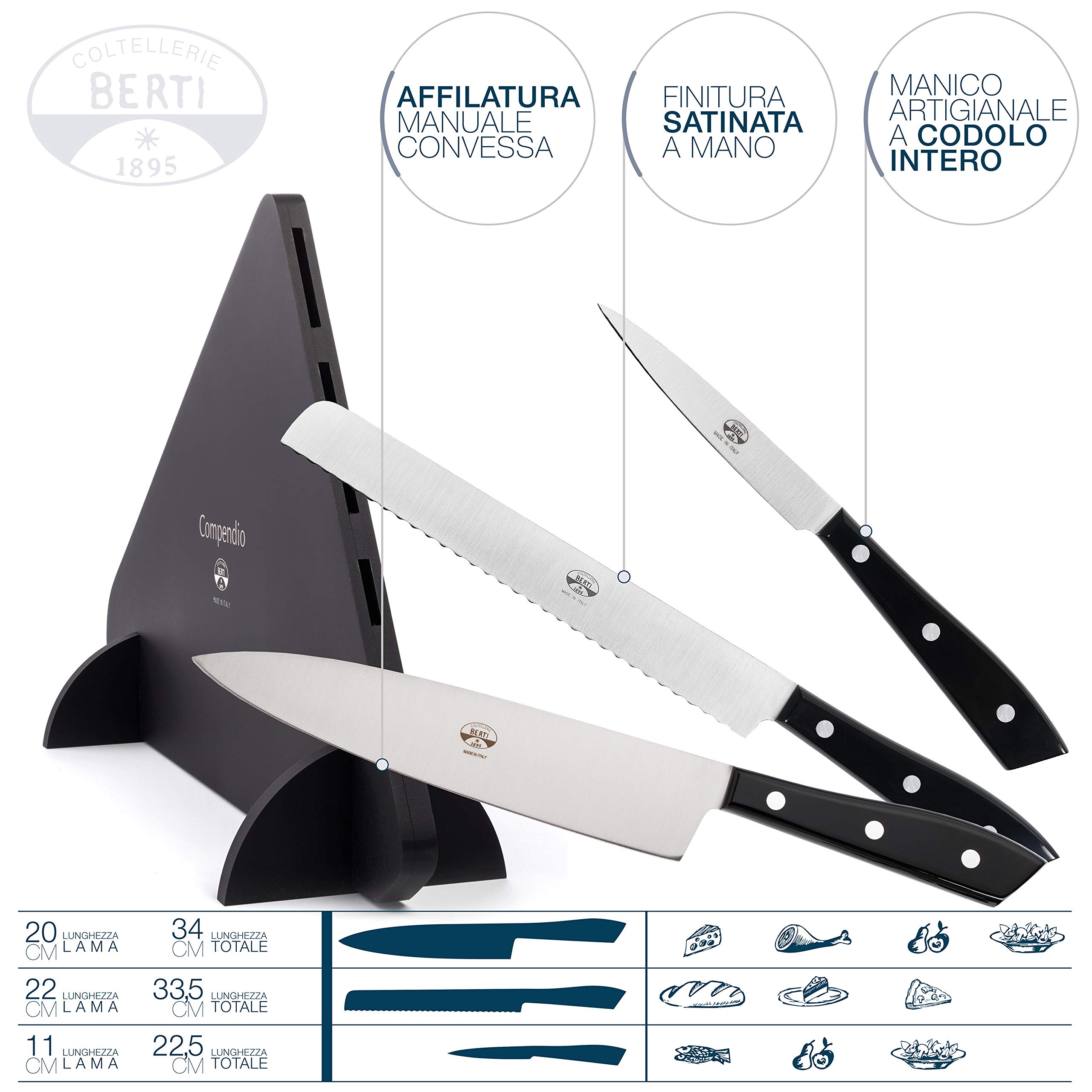 coltellerie-berti-1895-set-3-coltelli-da-cucina-professionali-con-ceppo-compendi image 3