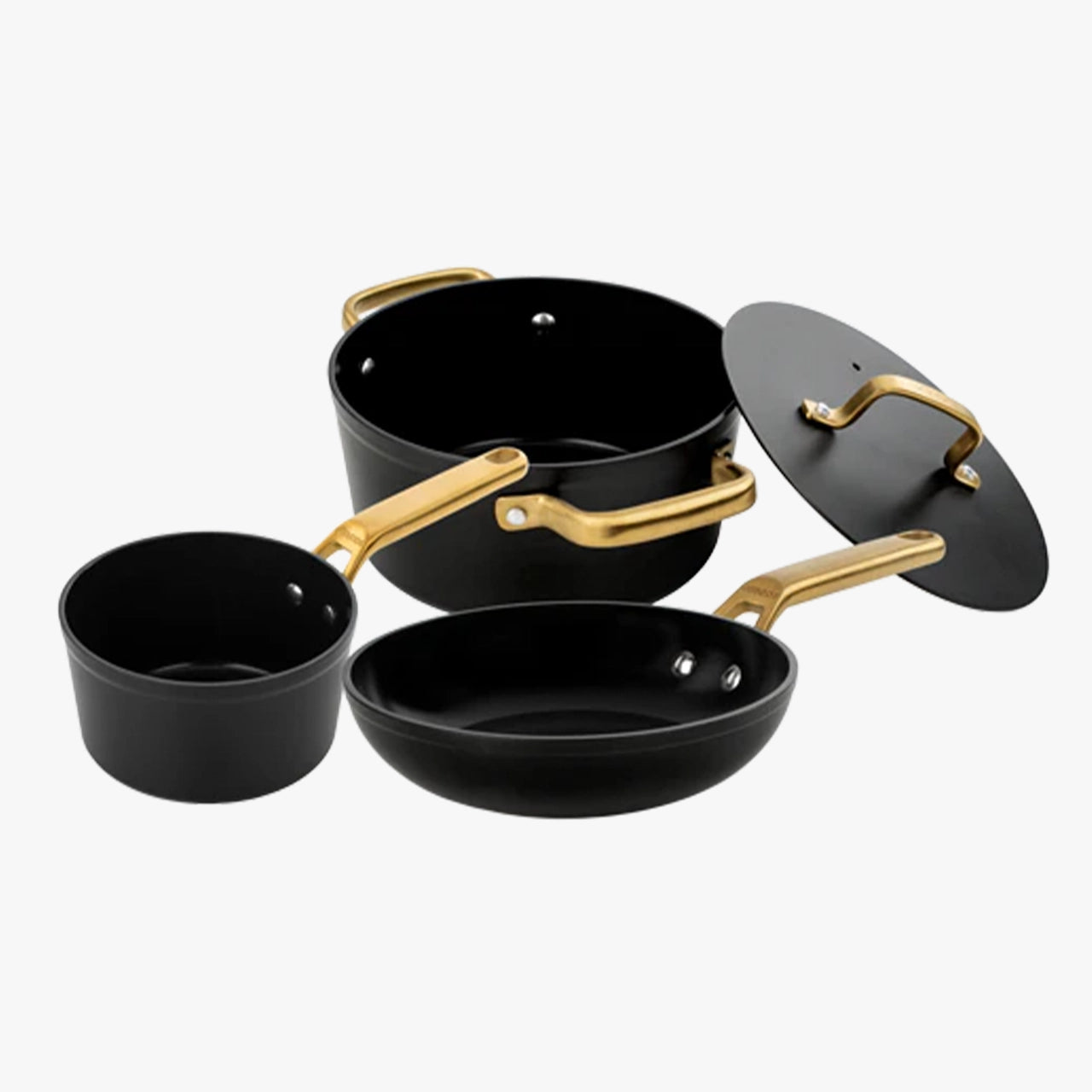 arcos-serie-samoa-iconic-set-3-pezzi-pentole-e-padella-nero-pentolino-16-cm-pade image 1